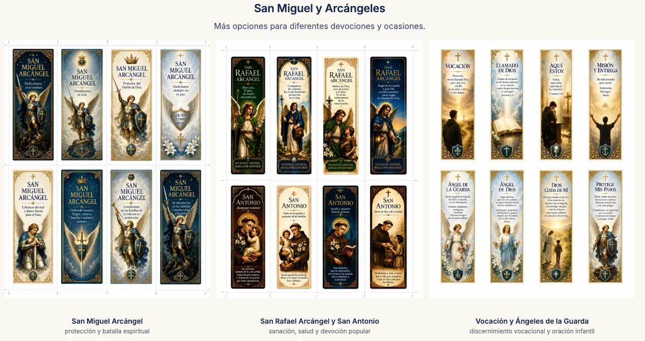 Diseños de San Miguel, San Rafael y los ángeles