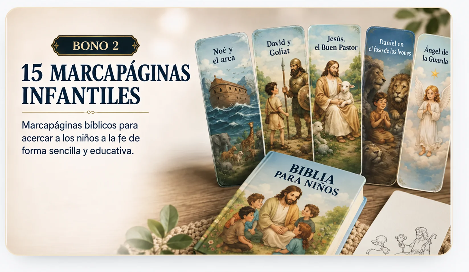 Bono de 15 marcapáginas infantiles
