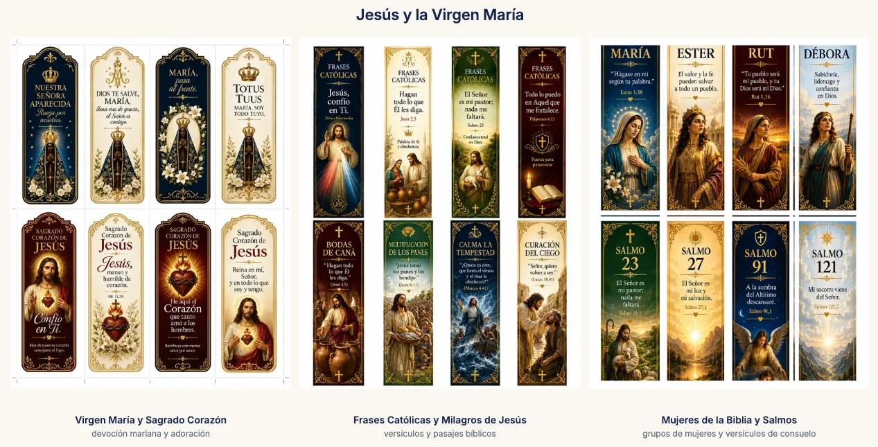 Diseños de Jesús y la Virgen María