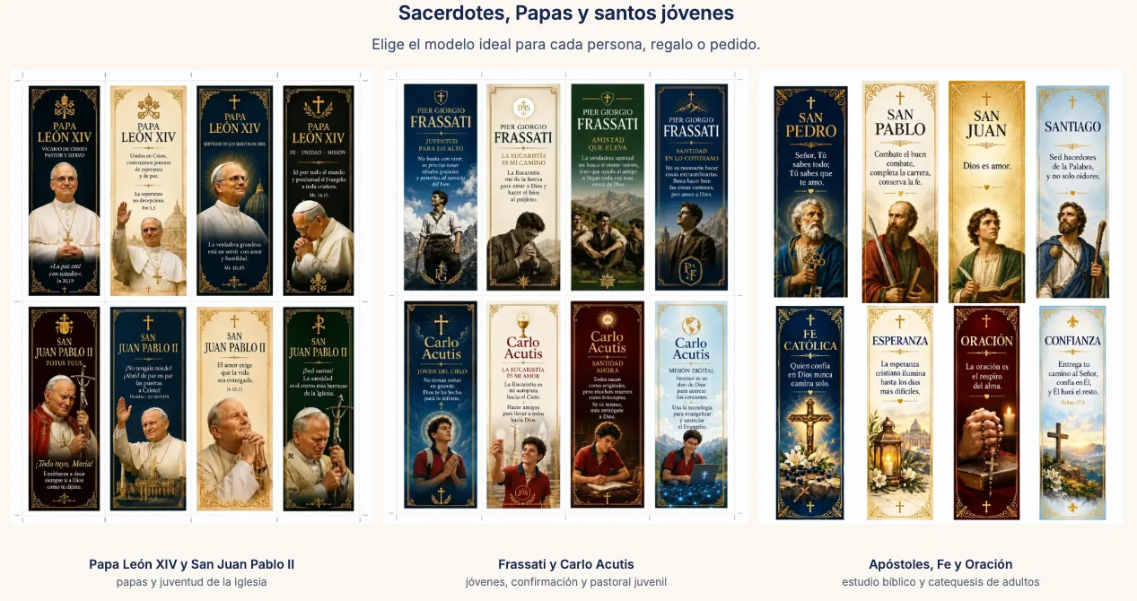 Diseños de papas y santos jóvenes