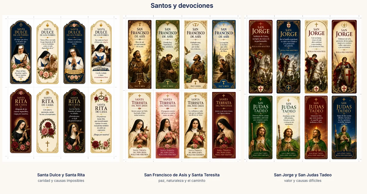 Diseños de santos y devociones