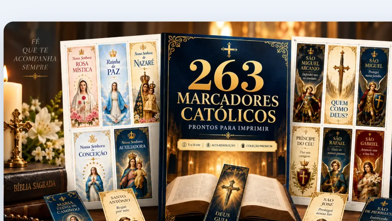Prévia da coleção de marcadores católicos digitais