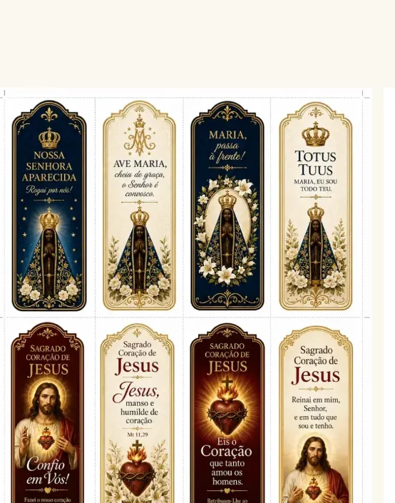 Modelos de Nossa Senhora e Sagrado Coração